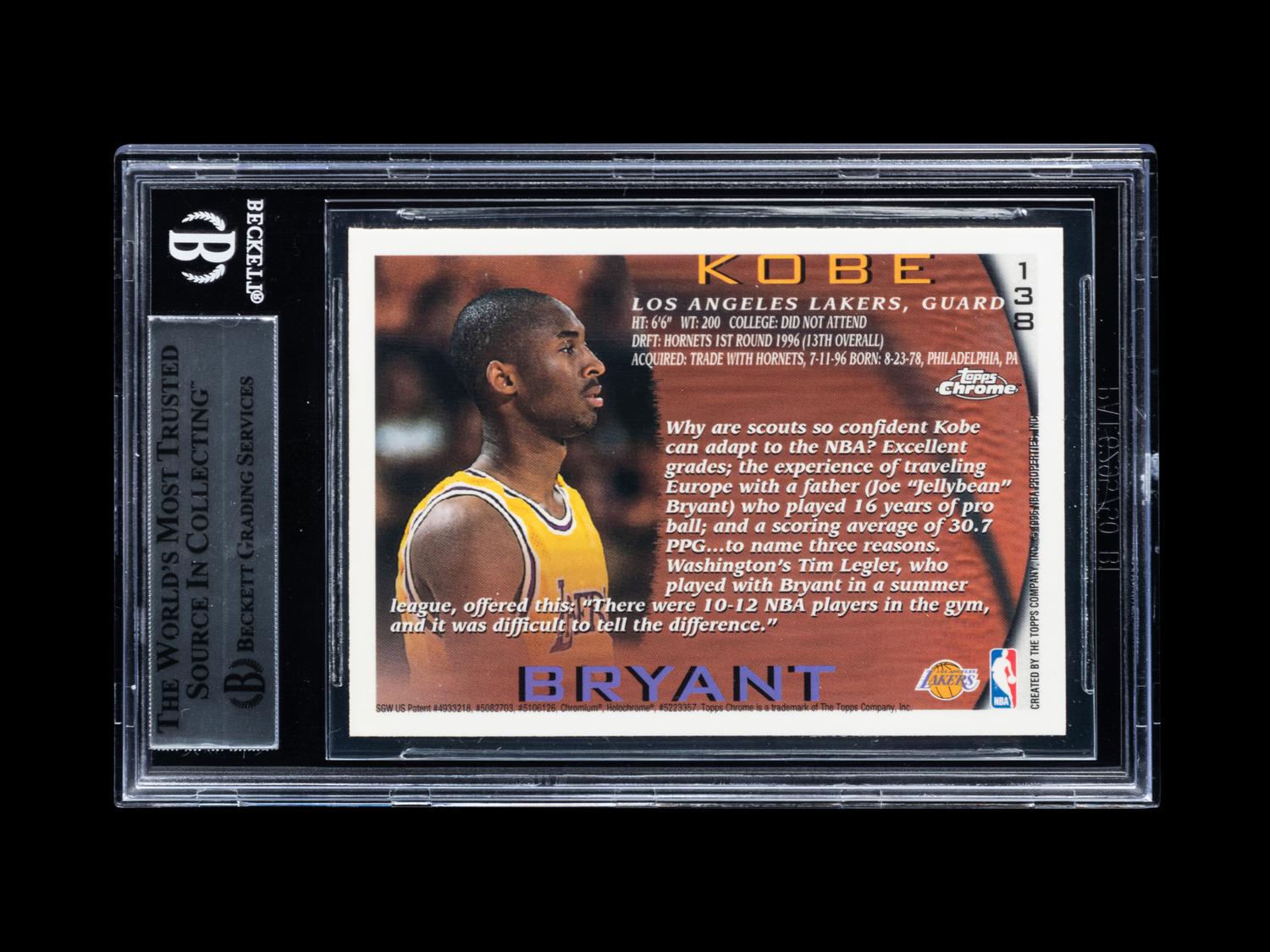 A Group of 1996-97 Topps Kobe Bryant Rookie Basketball Cards,
