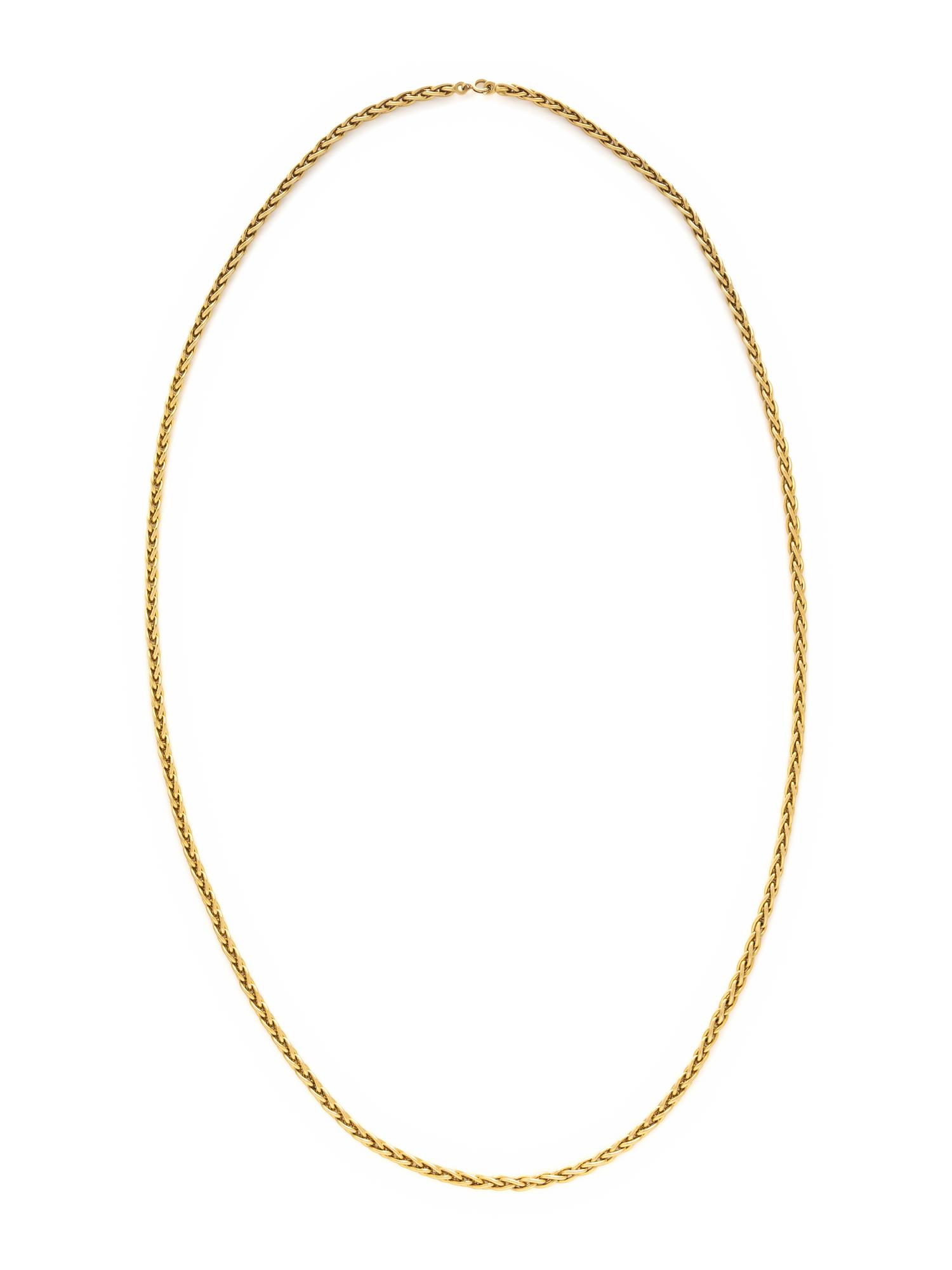 ITALIAN, YELLOW GOLD WHEAT CHAIN