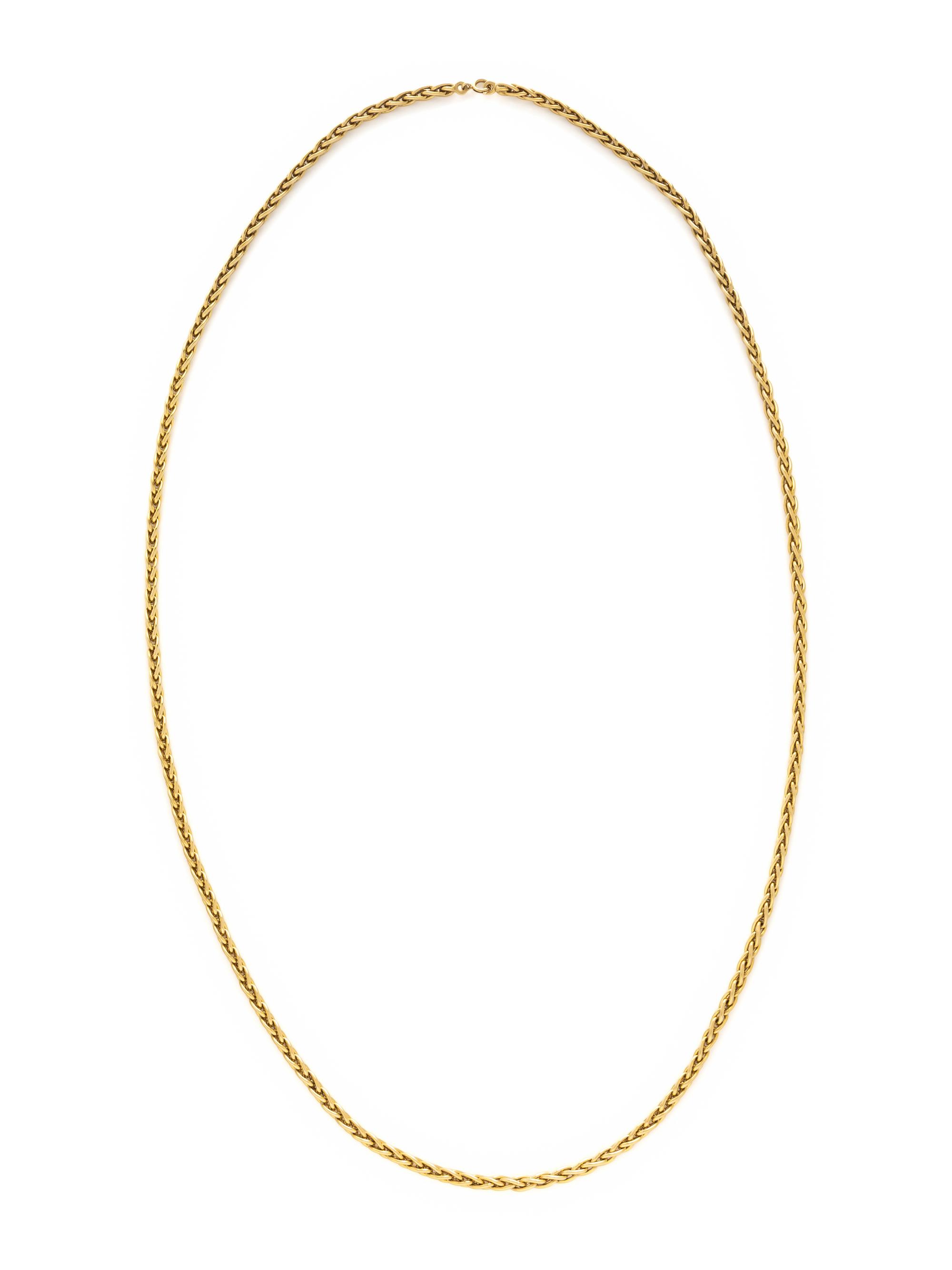 ITALIAN, YELLOW GOLD WHEAT CHAIN
