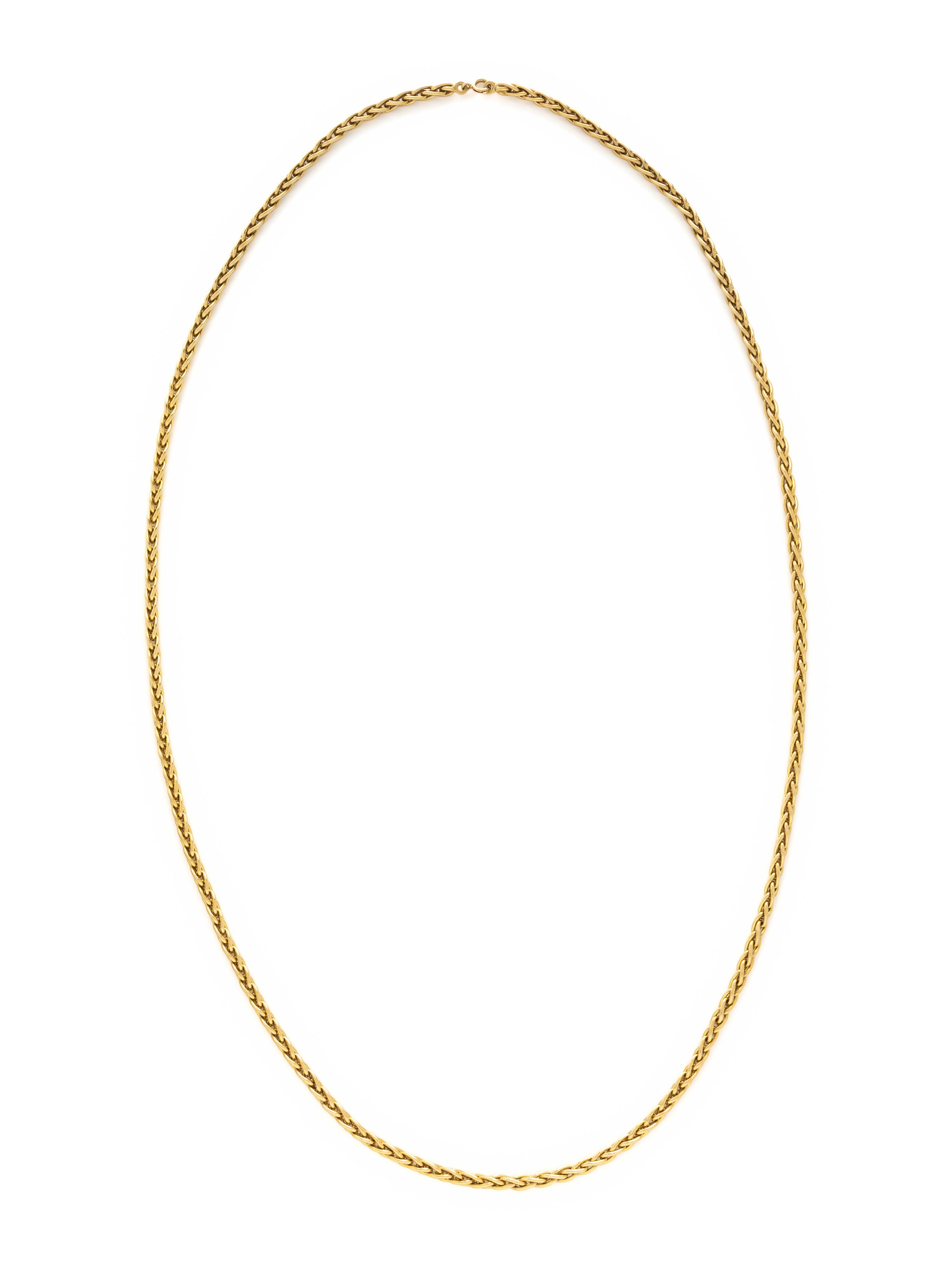 ITALIAN, YELLOW GOLD WHEAT CHAIN
