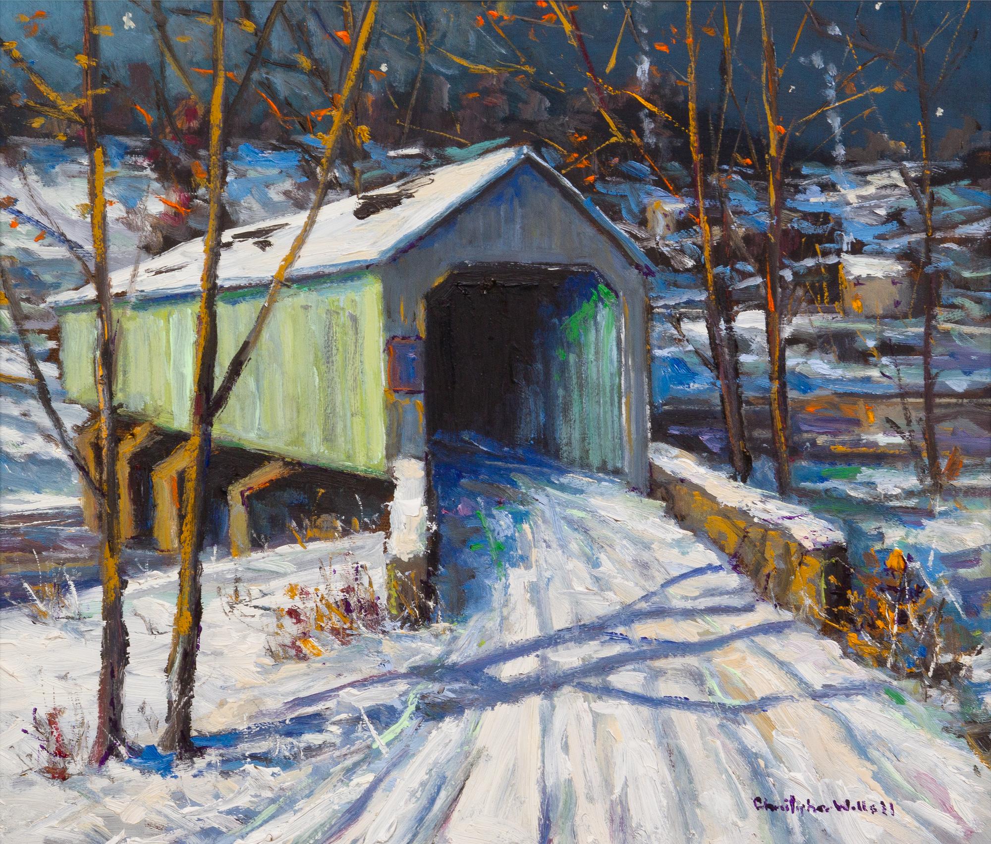 Christopher Willett, (American, b. 1959), Van Sant Covered Bridge, Bucks County, PA