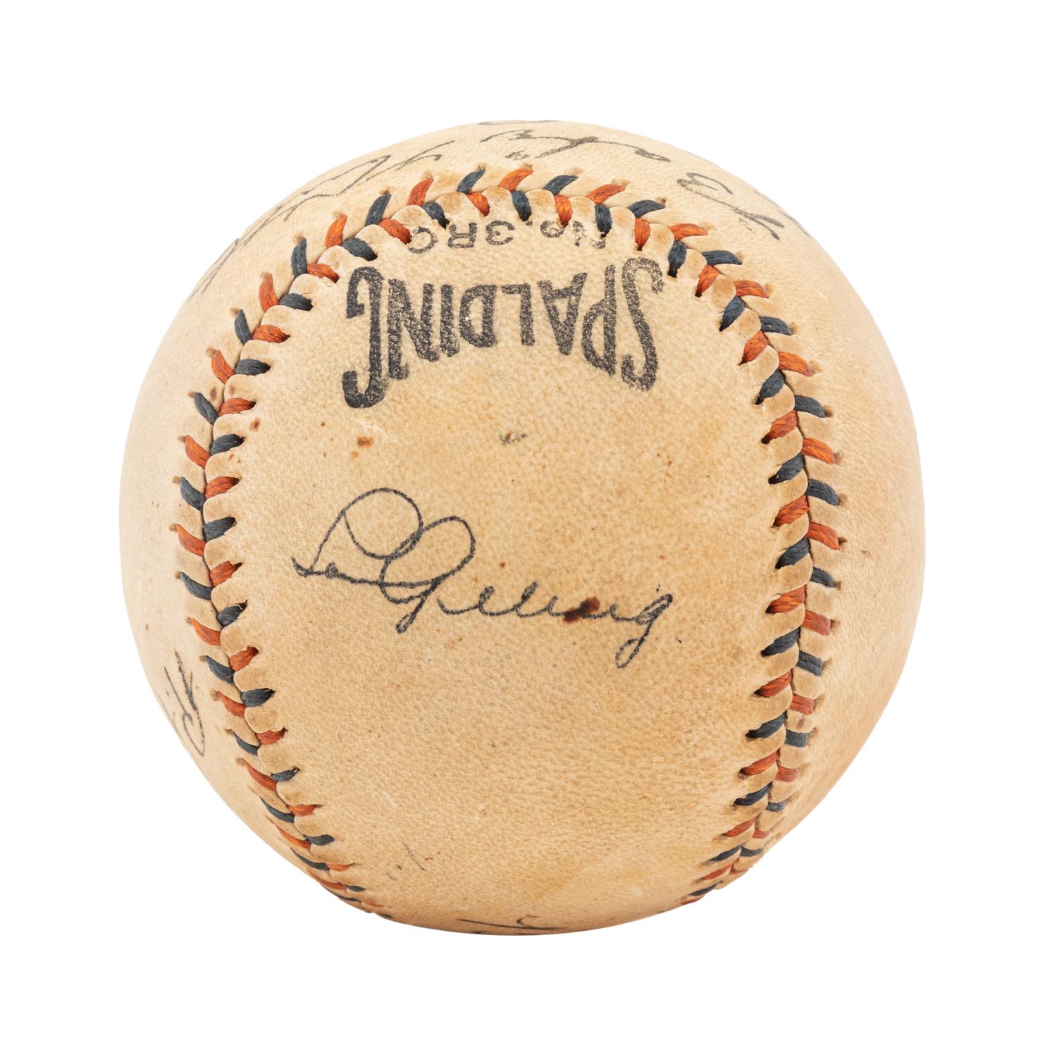 A 1930s Babe Ruth and Lou Gehrig Signed Babe Ruth Home Run Special Spalding Baseball (JSA Letter)