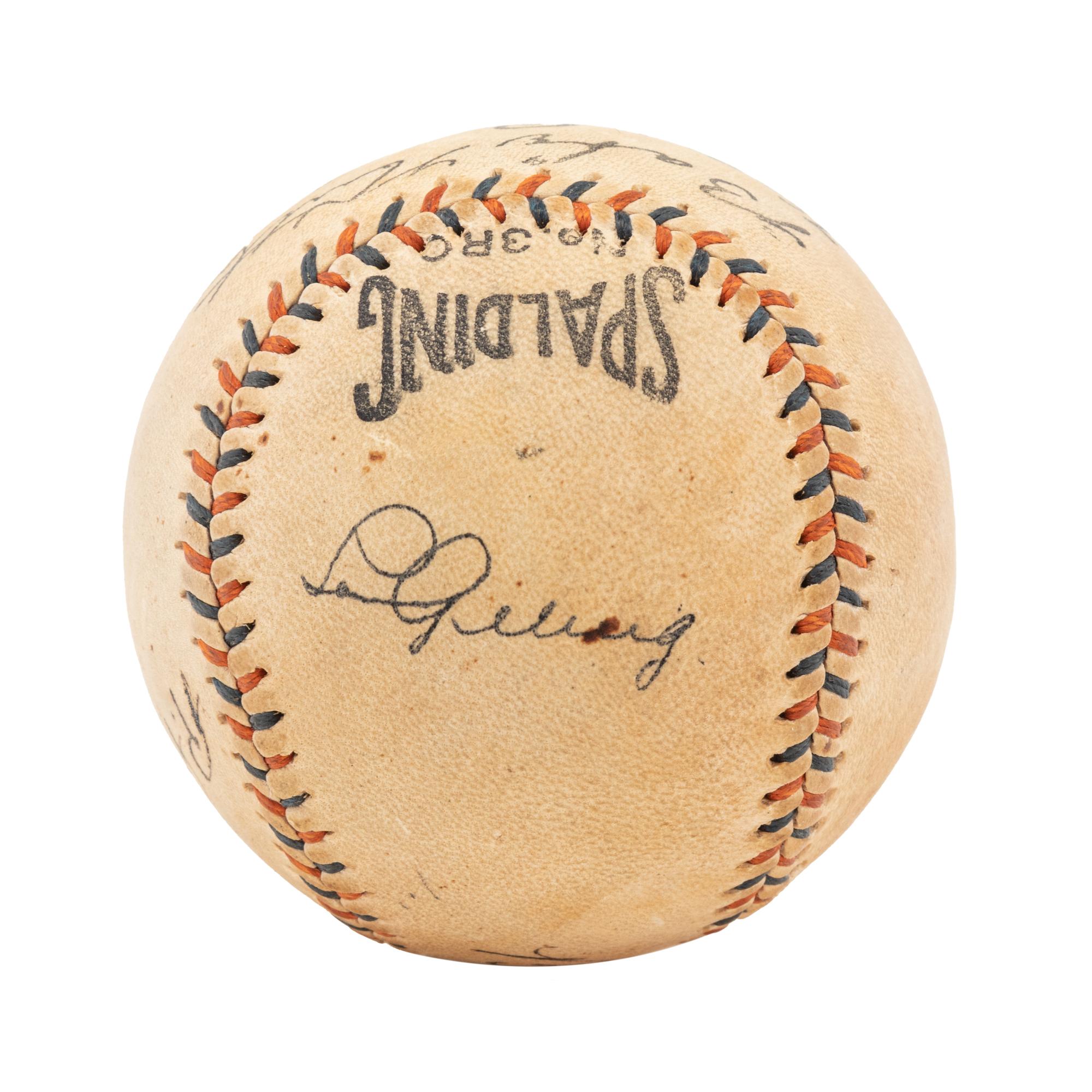 A 1930s Babe Ruth and Lou Gehrig Signed Babe Ruth Home Run Special Spalding Baseball (JSA Letter)