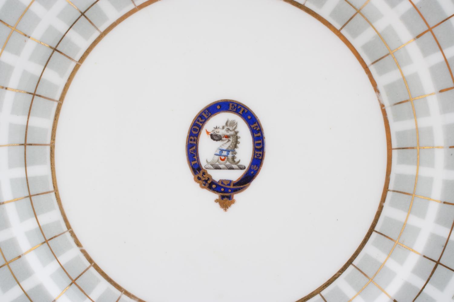A Pair of English Porcelain Plates Diameter 10 1/8 inches.