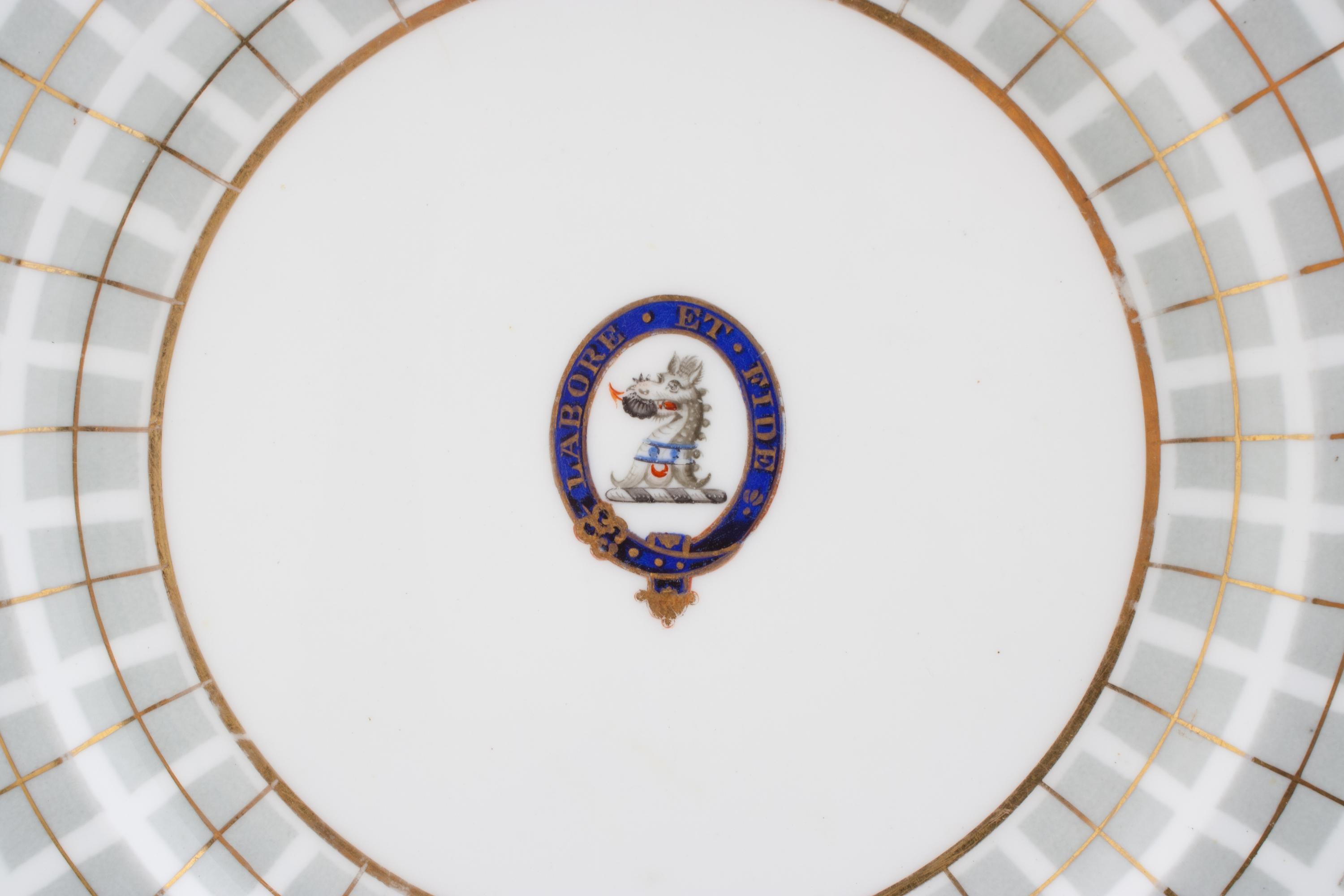 A Pair of English Porcelain Plates Diameter 10 1/8 inches.