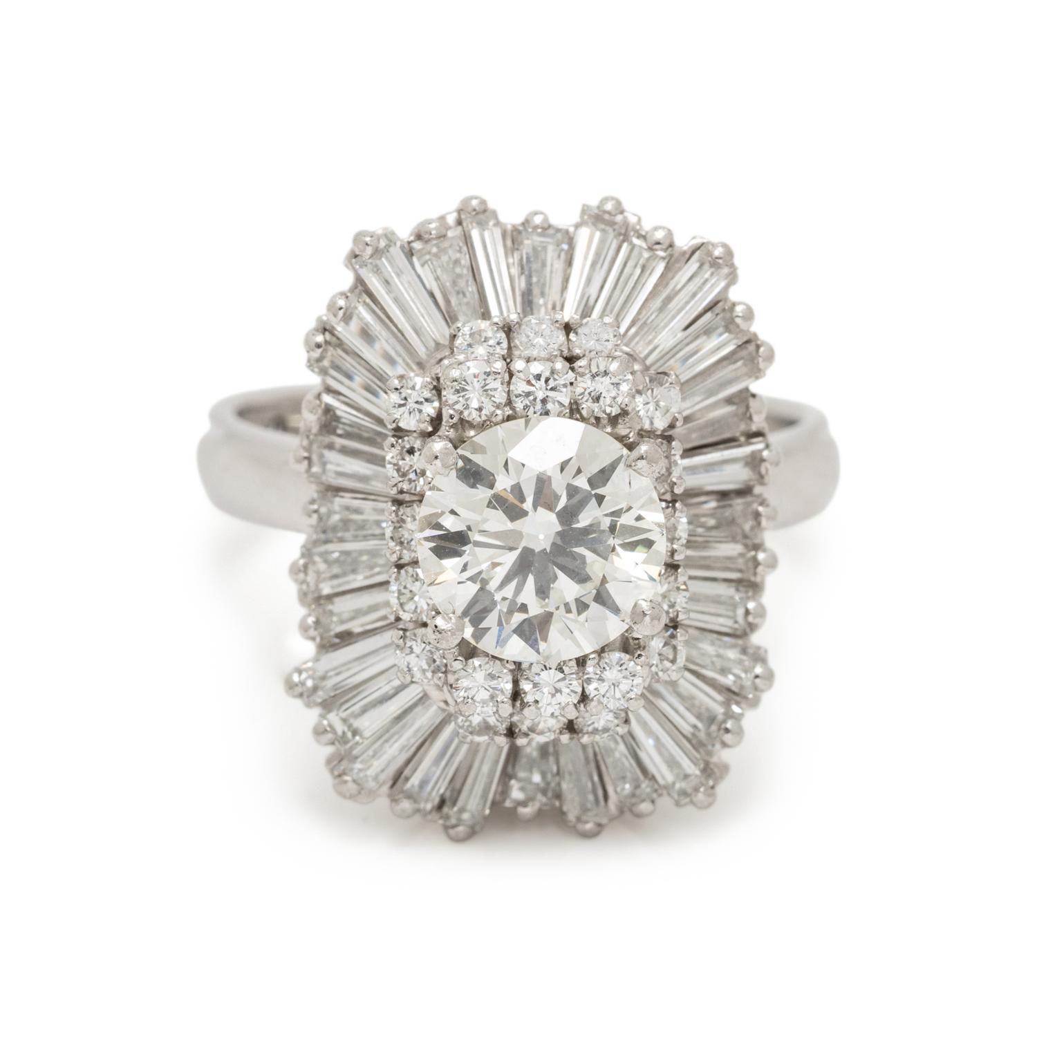DIAMOND AND PLATINUM BALLERINA RING PENDANT