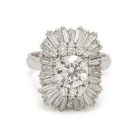 DIAMOND AND PLATINUM BALLERINA RING PENDANT
