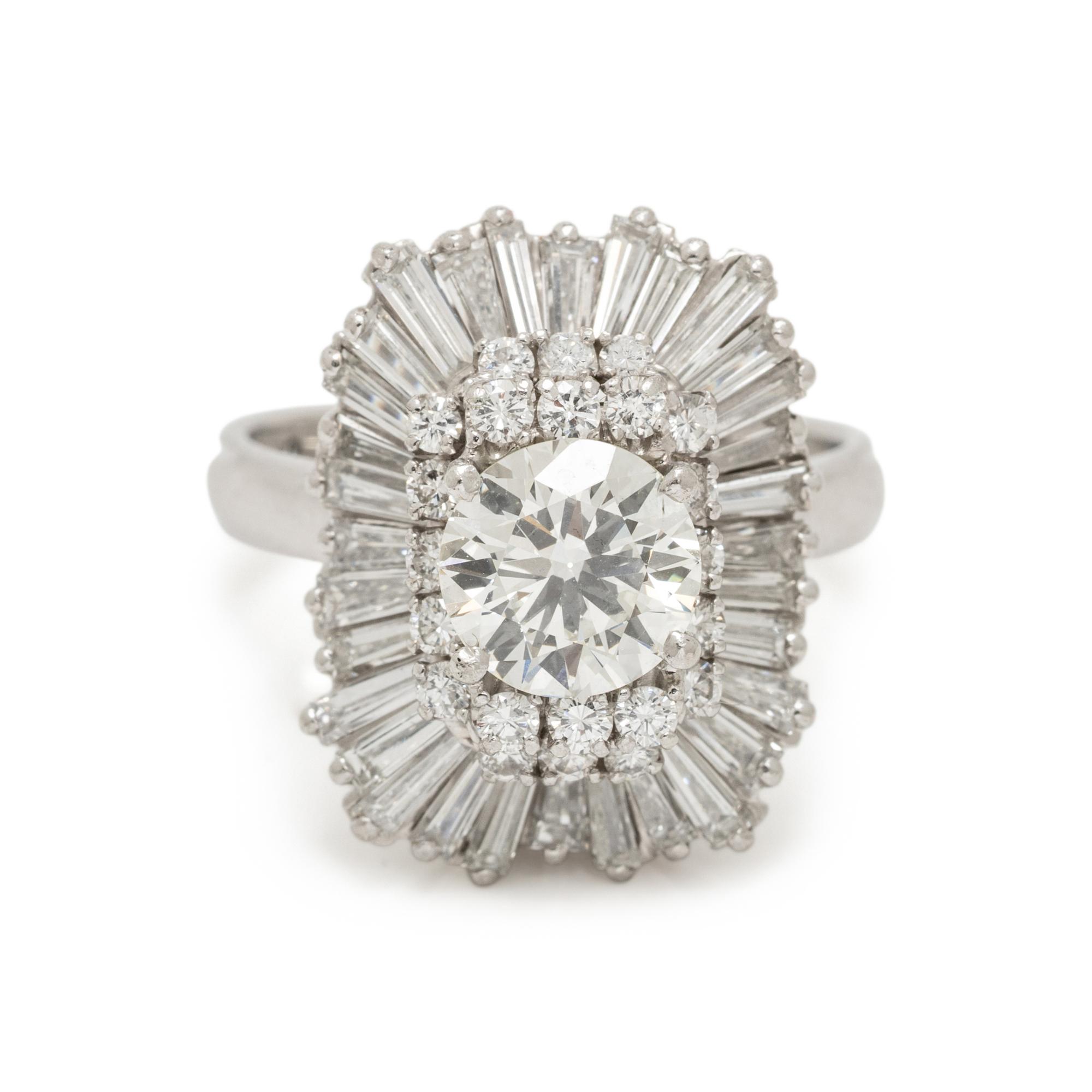 DIAMOND AND PLATINUM BALLERINA RING PENDANT