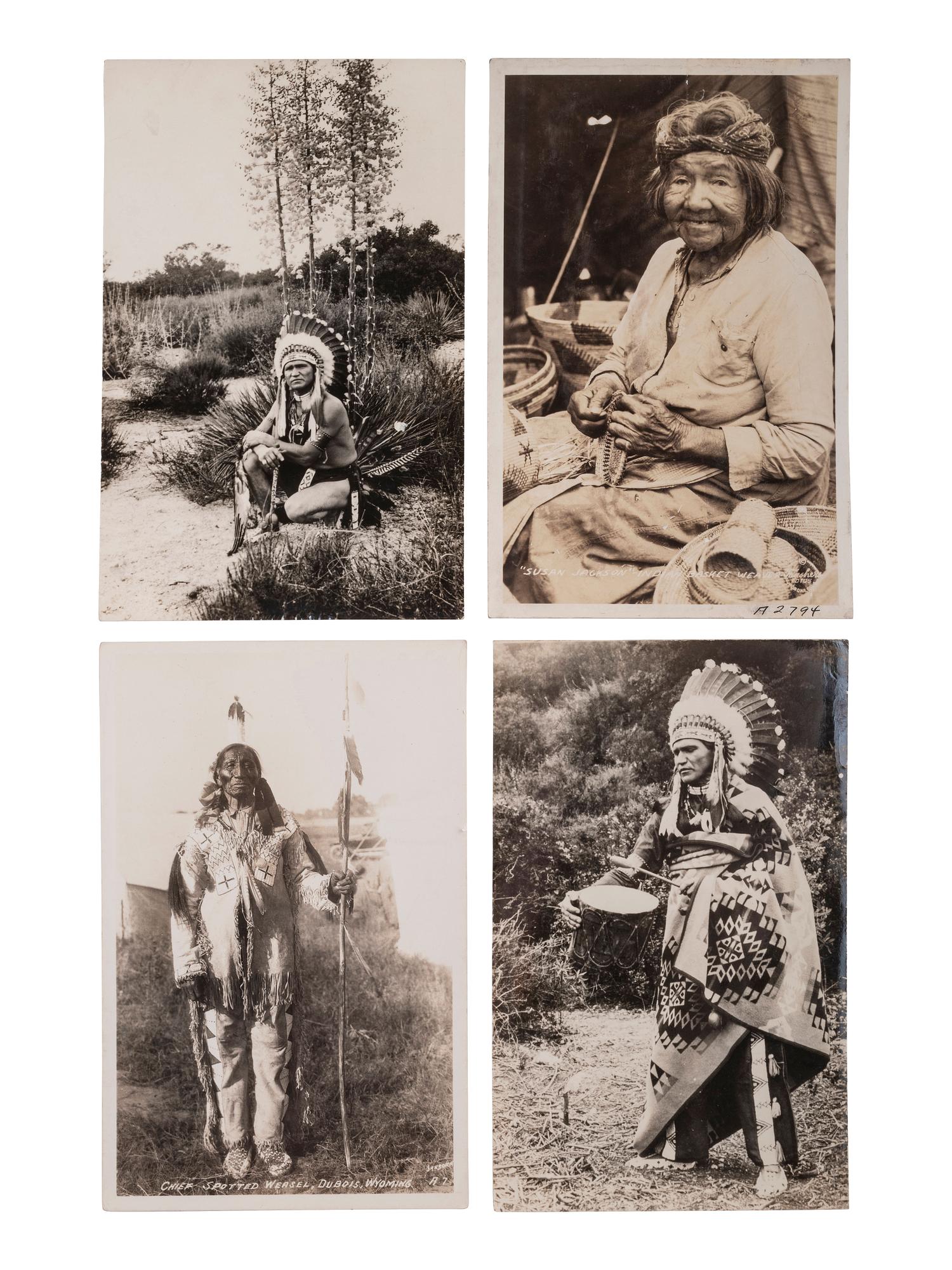 [POSTCARDS]. A group of 93 RPPCs & photographs of Native American subjects.