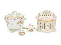 A Group of Herend Porcelain Table Articles