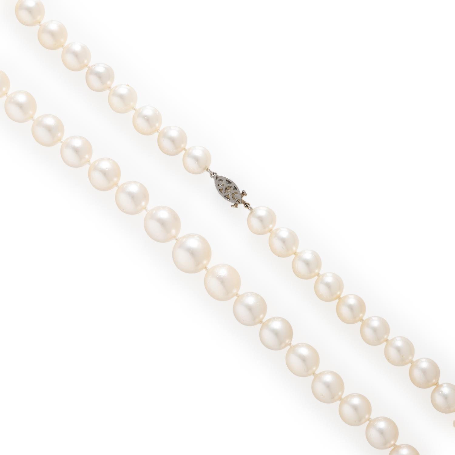 Cultured Pearl and Diamond Necklace