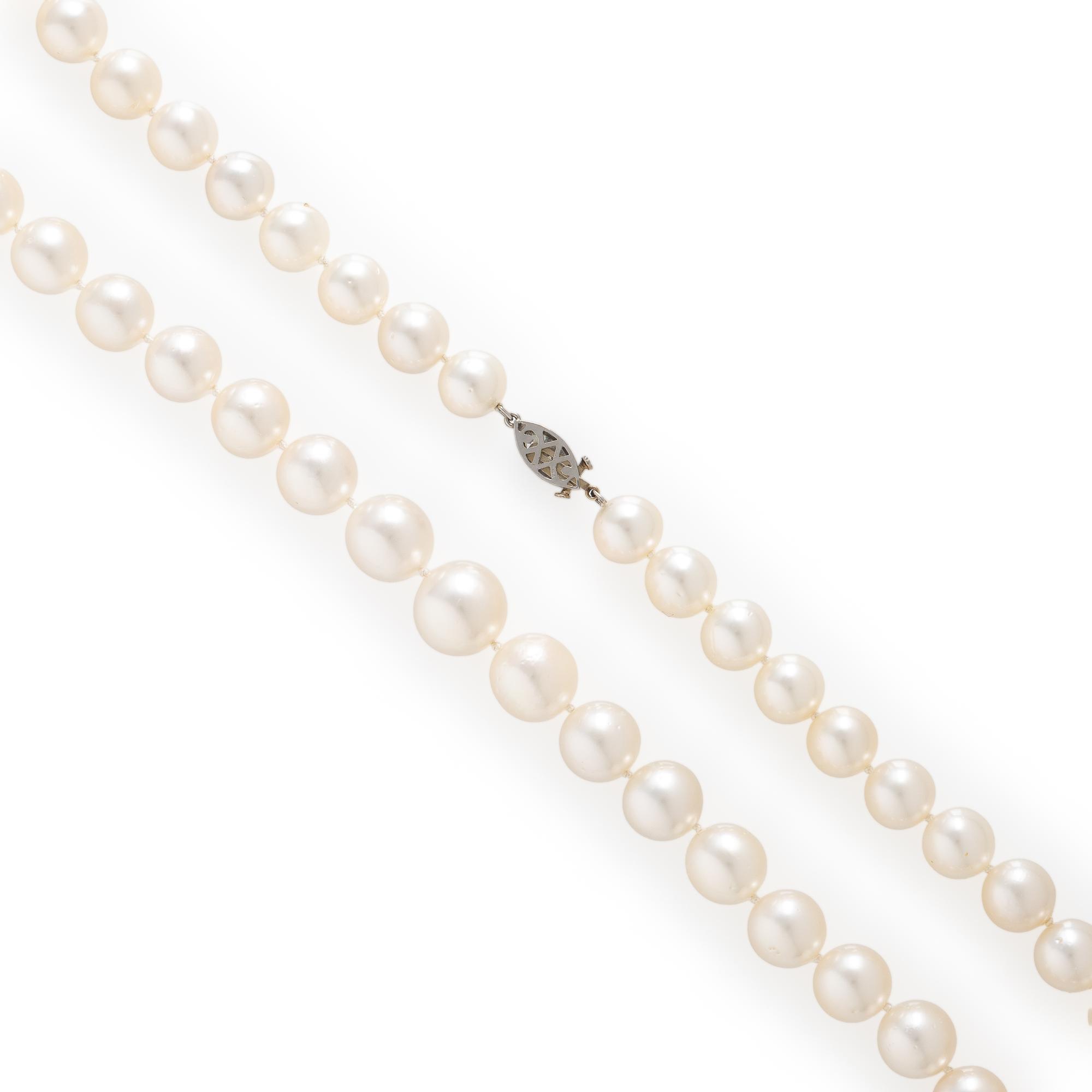 Cultured Pearl and Diamond Necklace
