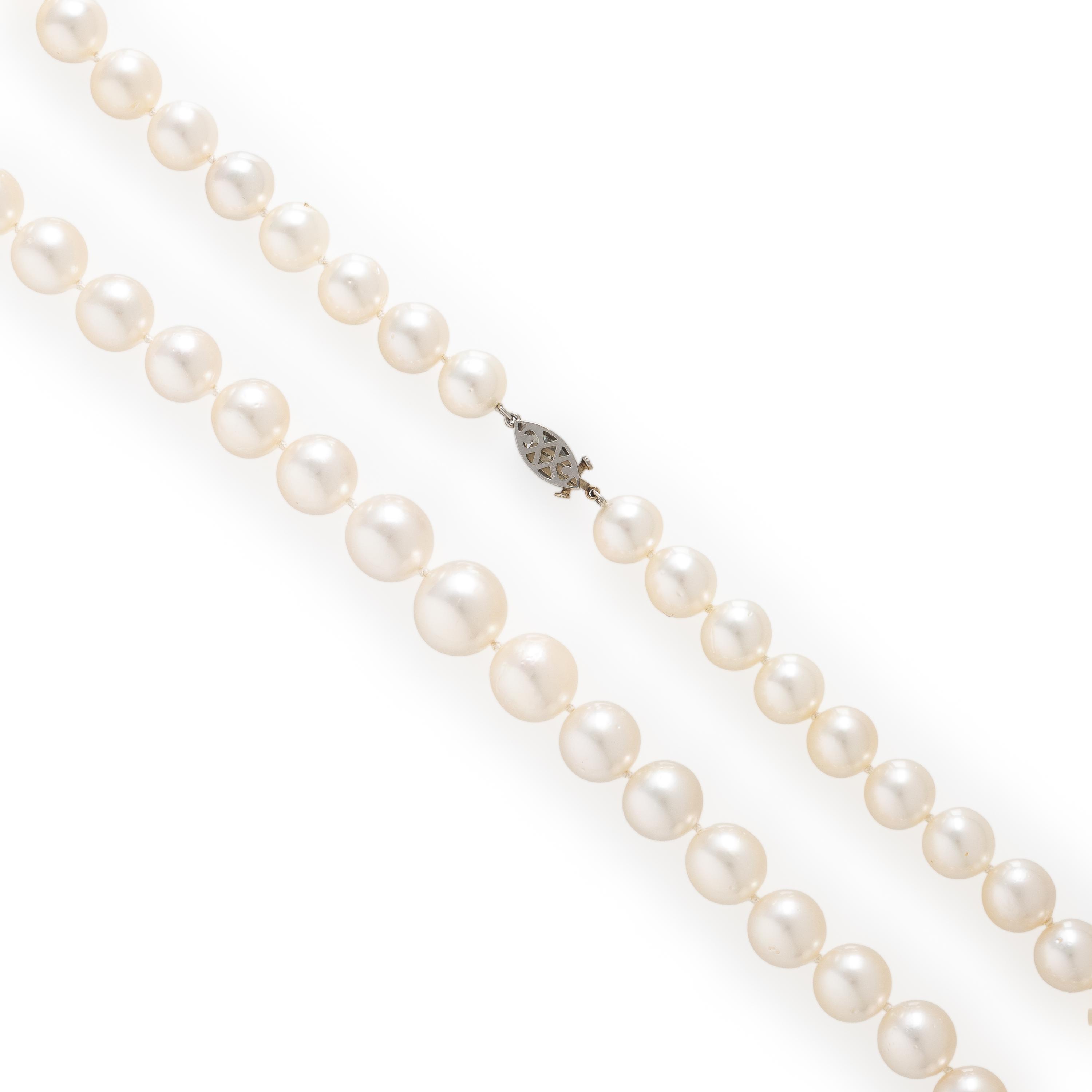 Cultured Pearl and Diamond Necklace