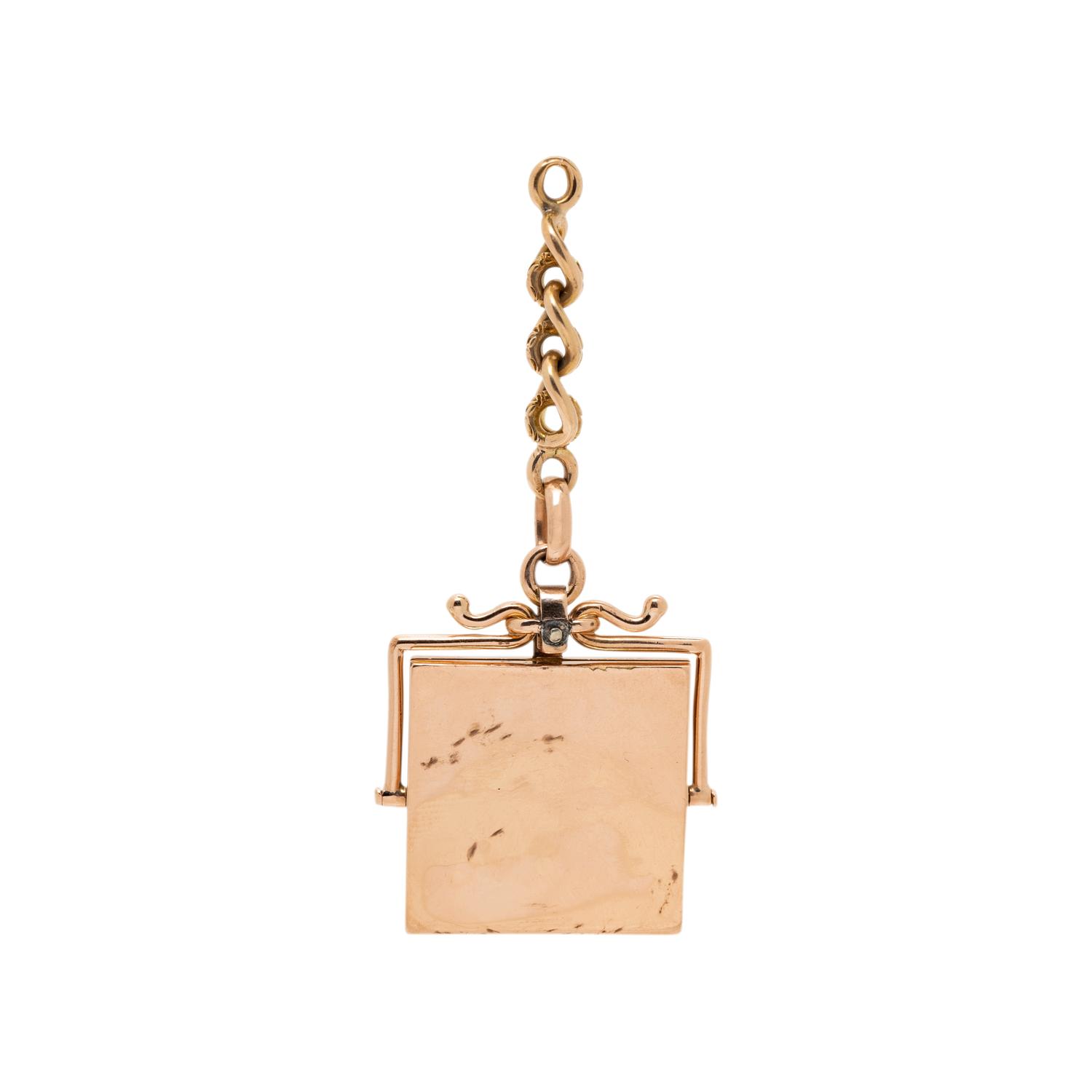 ROSE GOLD, DIAMOND AND GEMSTONE LOCKET PENDANT