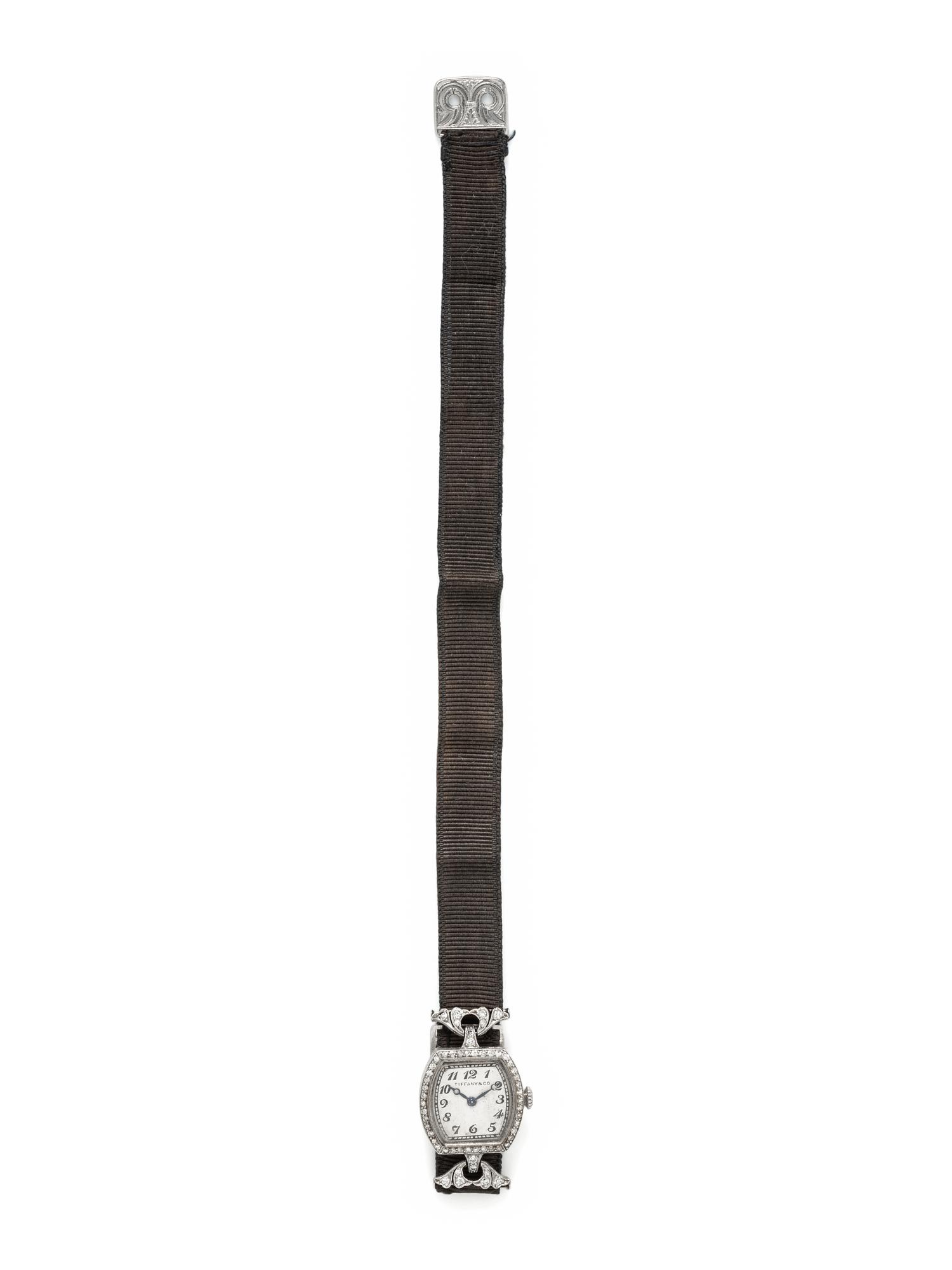 TIFFANY & CO., ART DECO, PLATINUM AND DIAMOND WATCH