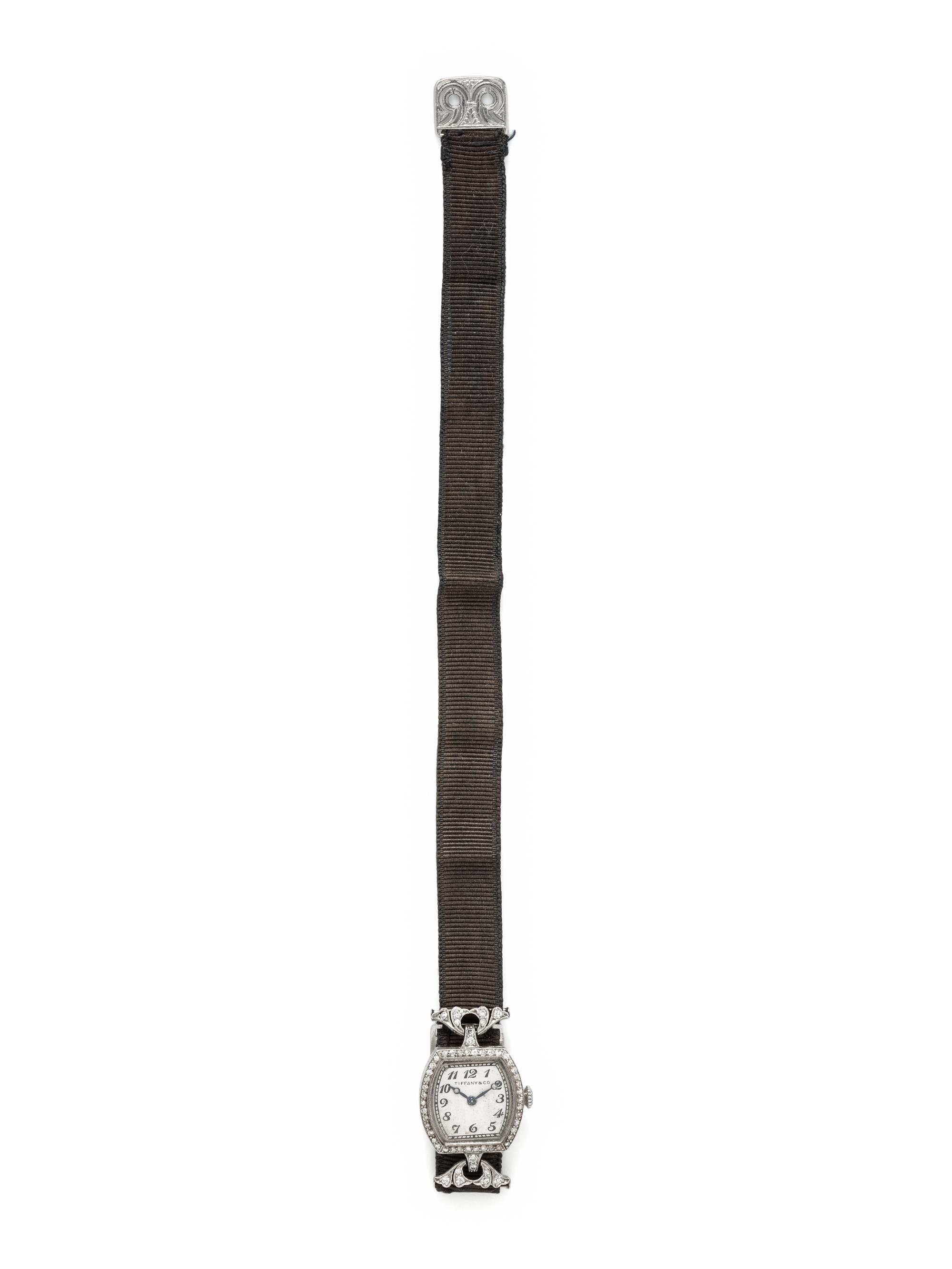 TIFFANY & CO., ART DECO, PLATINUM AND DIAMOND WATCH