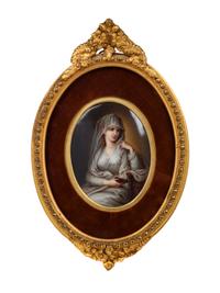A Continental Porcelain Plaque After Angelica Kauffman (Swiss, 1741-1807)