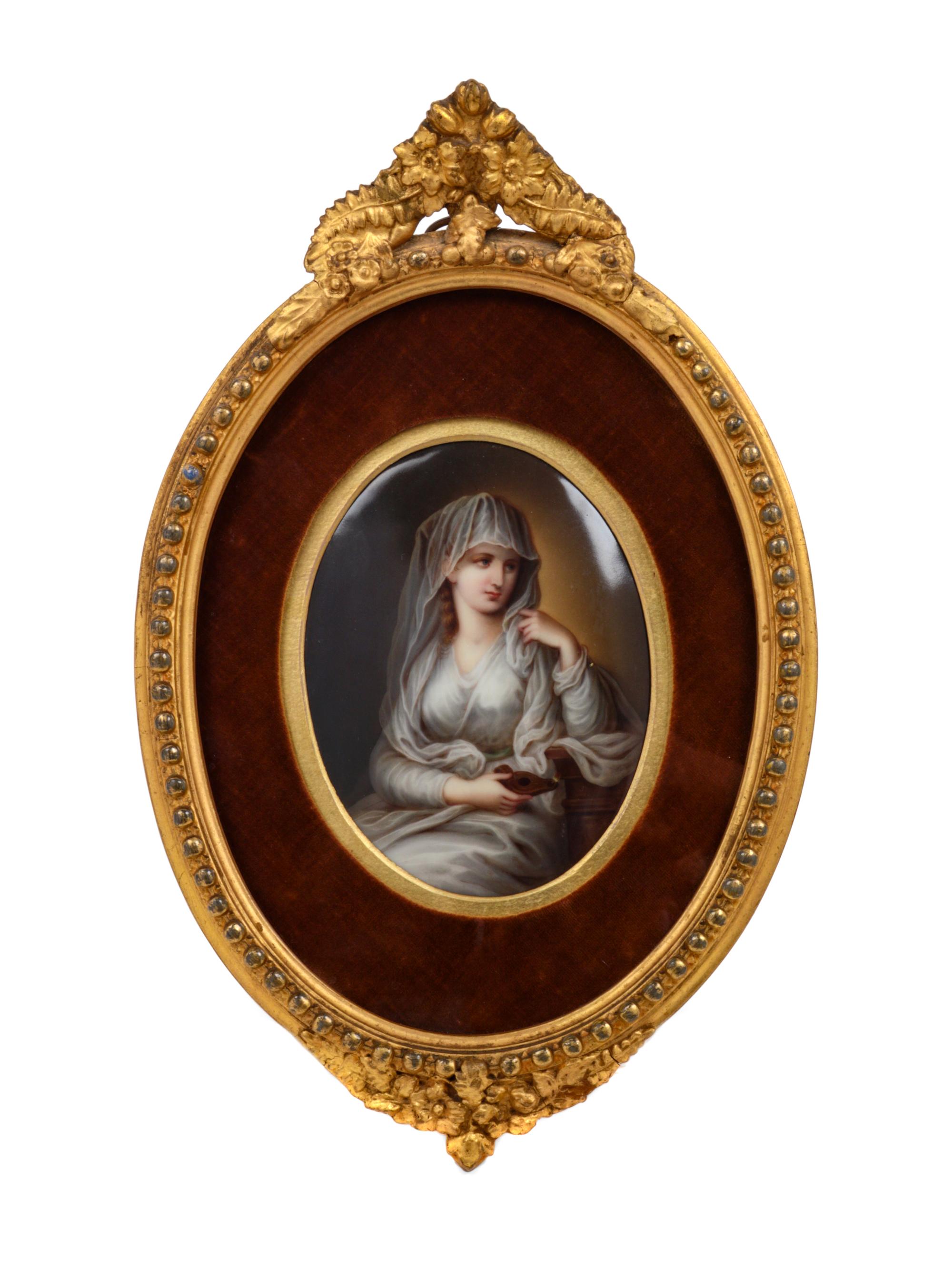 A Continental Porcelain Plaque After Angelica Kauffman (Swiss, 1741-1807)