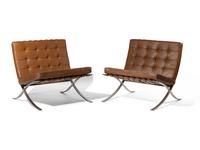 Pair of Barcelona Chairs Knoll, USA