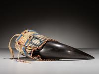 Sioux Quilled and Beaded Buffalo Horn Cup, Published