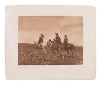 CURTIS, Edward (1868-1952), photographer. A group of 2 portfolio photogravures featuring Apsaroke subjects.