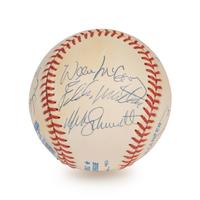 A Vintage 500 Home Run Club Signed Autograph Baseball - 11 Signatures (Beckett Authentication Services Letter),