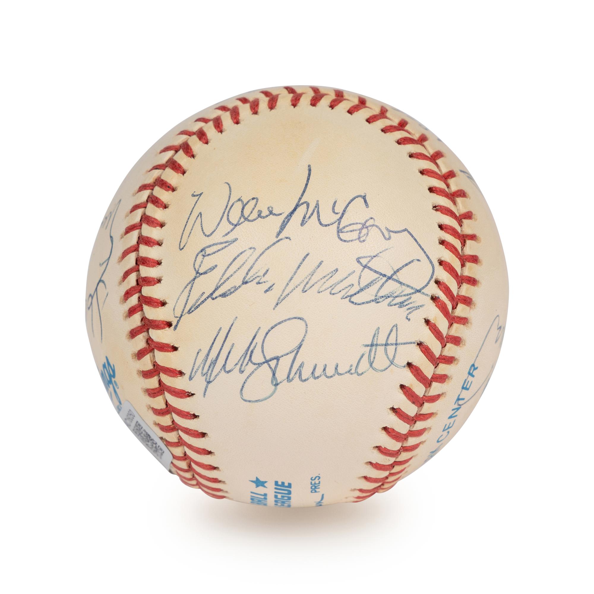 A Vintage 500 Home Run Club Signed Autograph Baseball - 11 Signatures (Beckett Authentication Services Letter),