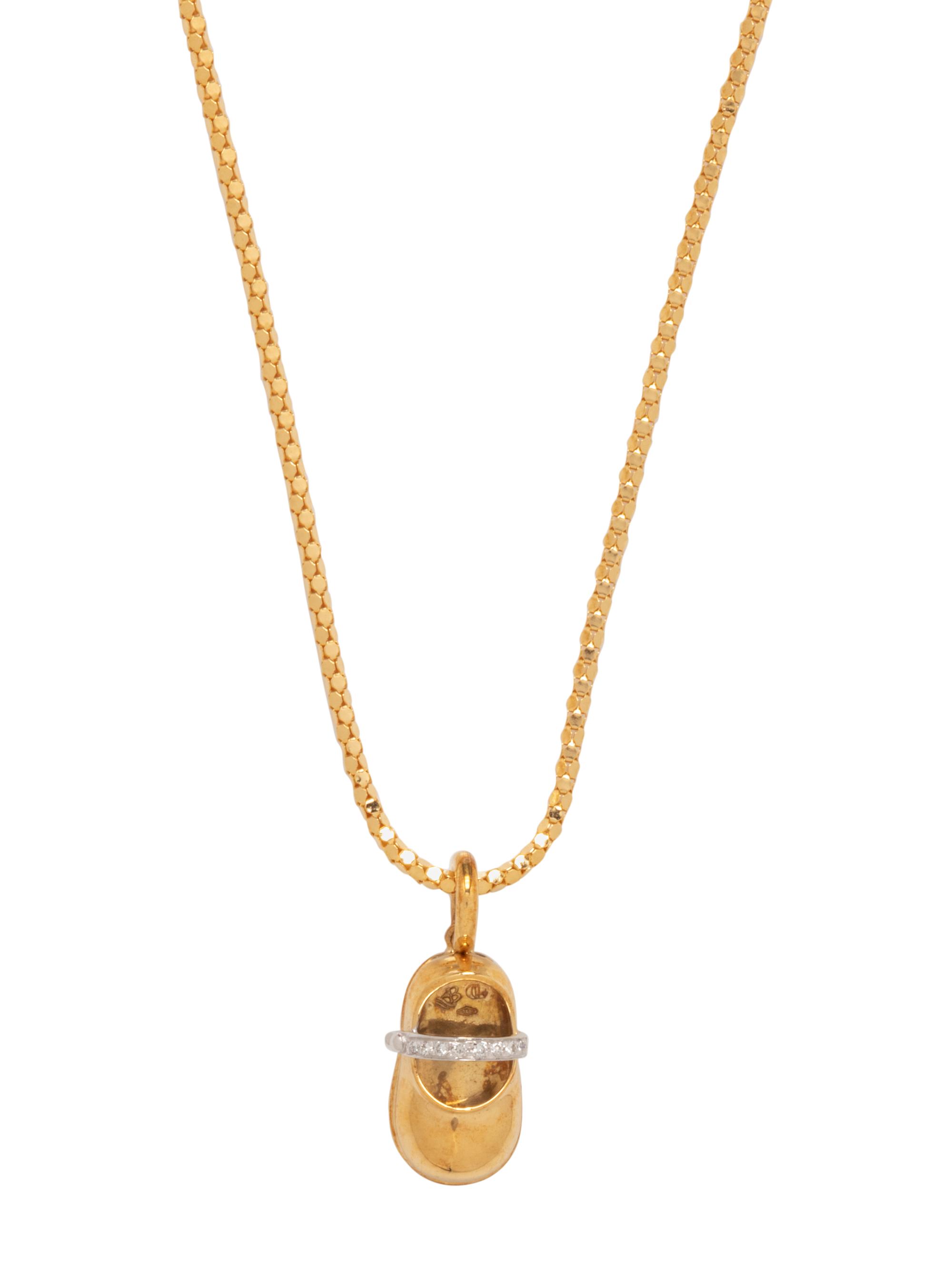 AARON BASHA, YELLOW GOLD AND DIAMOND SHOE PENDANT