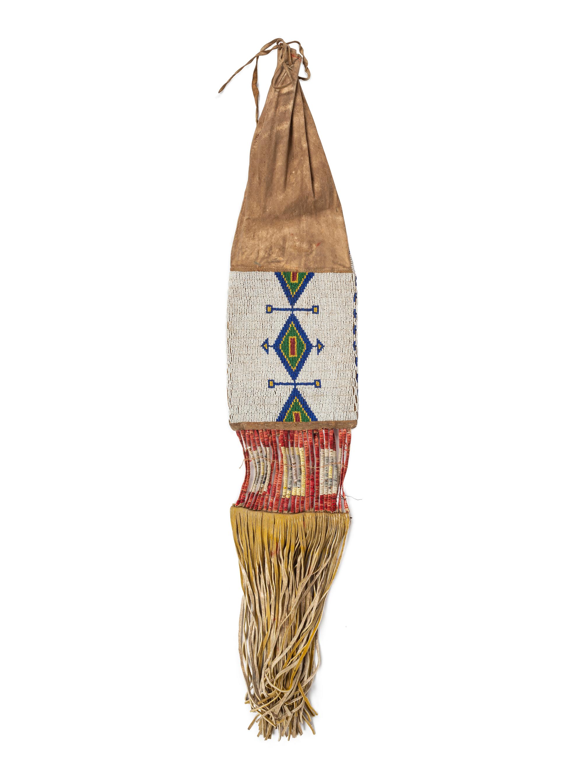 Sioux Beaded Hide Tobacco Bag
