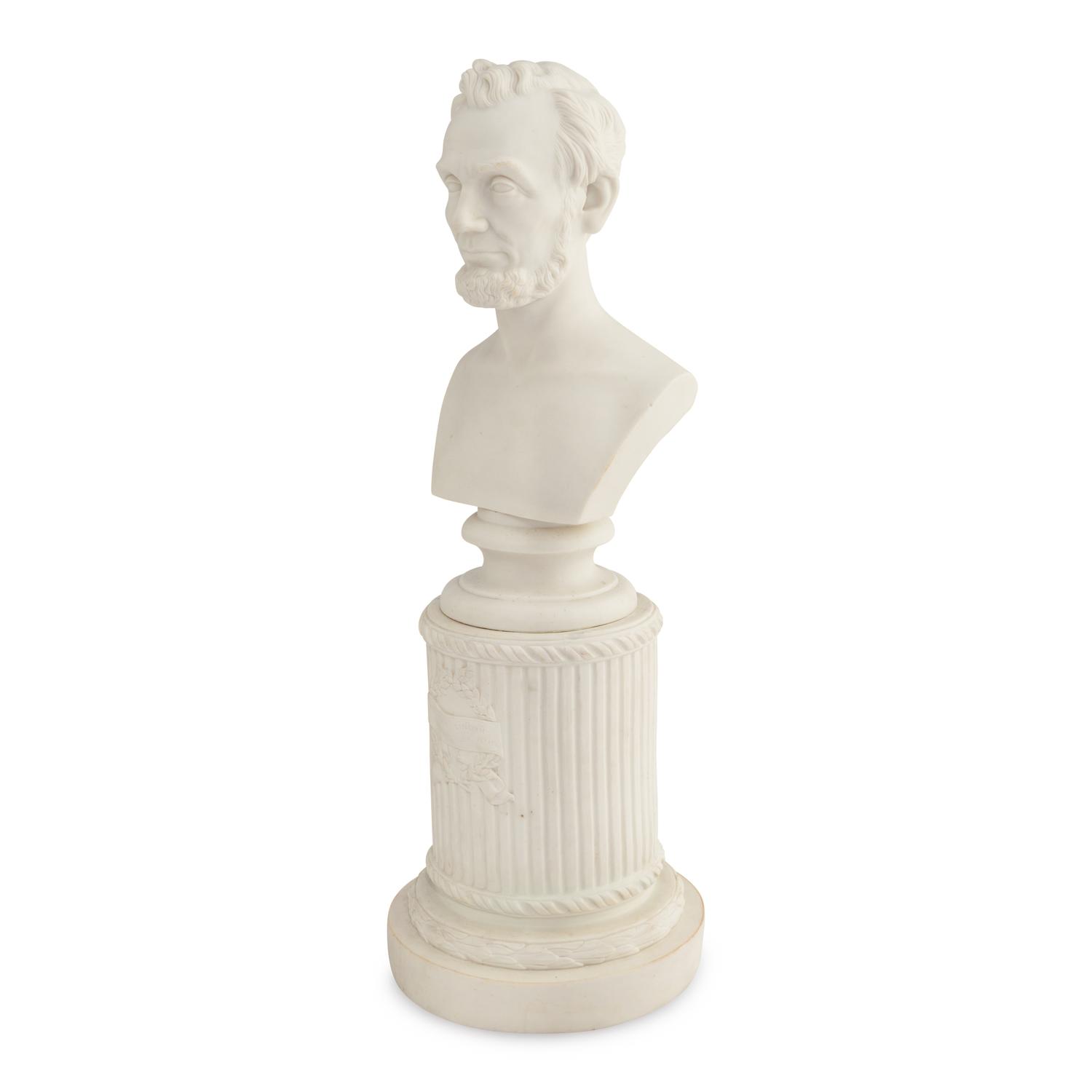 Martin Milmore (American, 1844-1883) Bust of Abraham Lincoln 19th century parianware