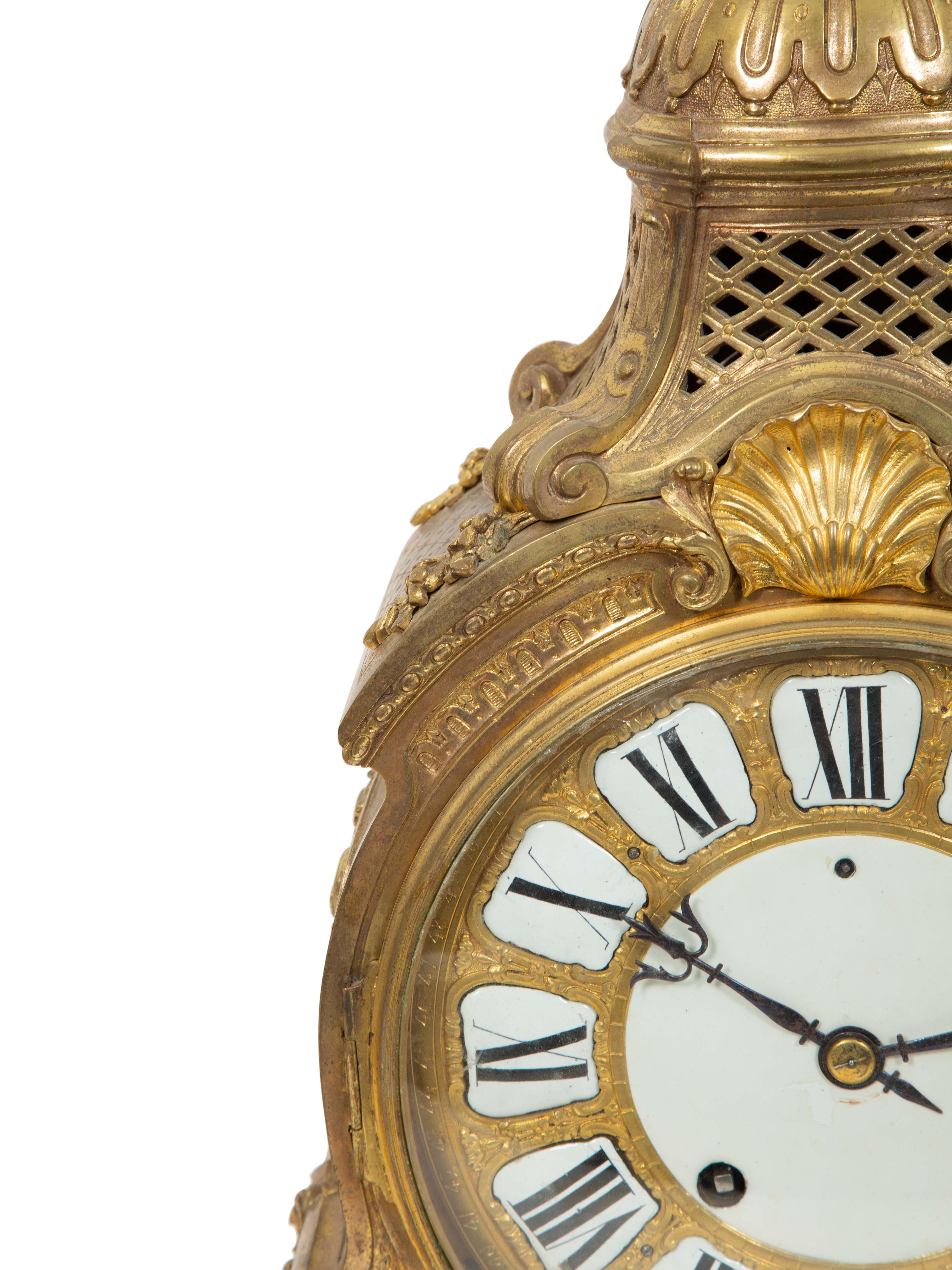 A Louis XV Gilt Bronze Quarter Repeating Table Clock for the Middle Eastern Market