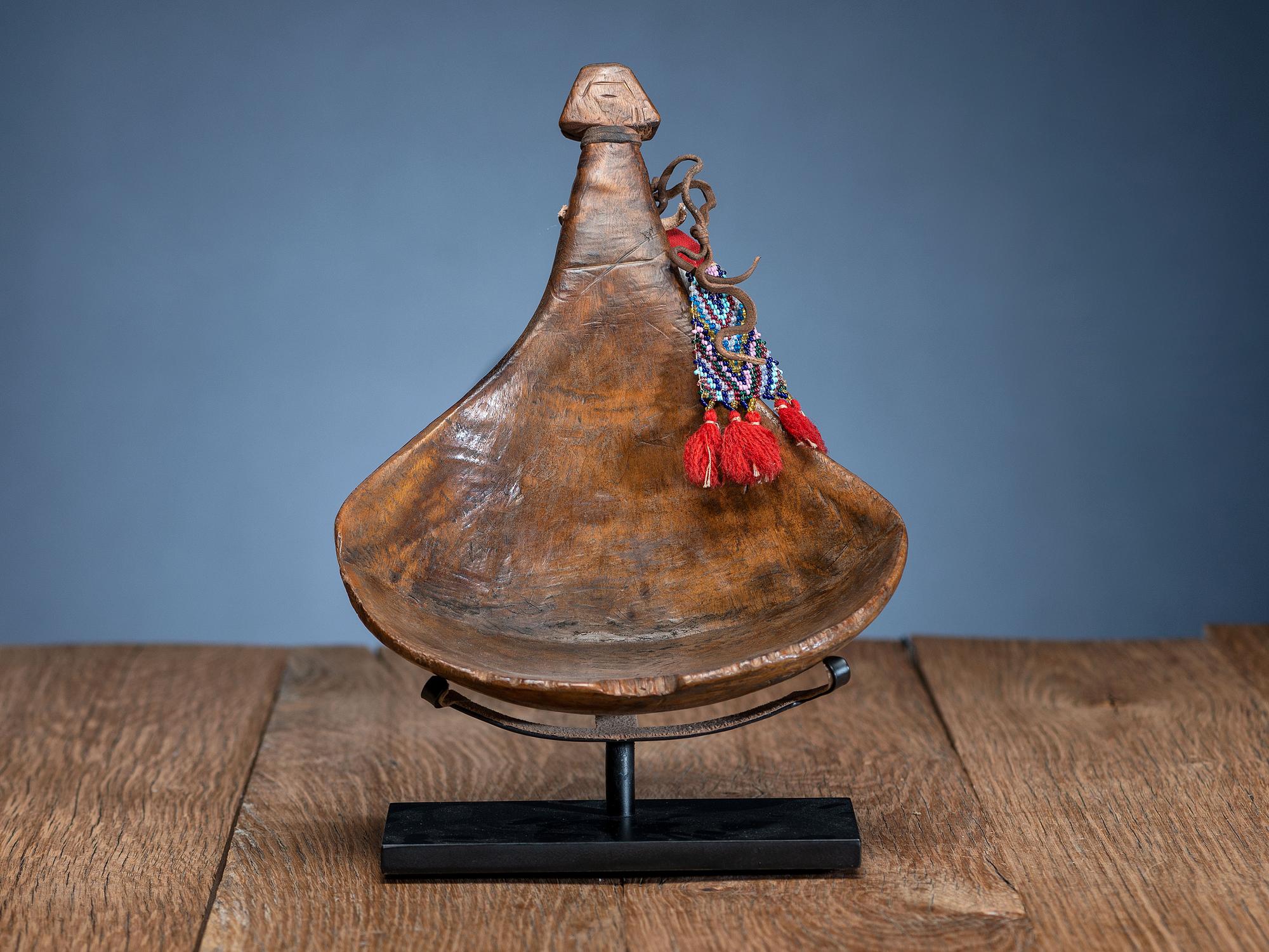 Western Great Lakes Maple Ladle, with Turtle Effigy