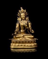A Sino-Tibetan Gilt Bronze Figure of Avalokiteshvara