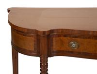 A Pair of Regency Style Mahogany and Maple Veneer Console Tables