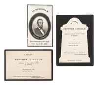 [LINCOLNIANA] Group of 3 Lincoln mourning items, comprising: