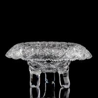 A Brilliant-Period Cut Glass "Bishop's Hat" Tripod Bowl
