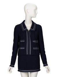 Chanel, Navy Bouclé Tweed Suit