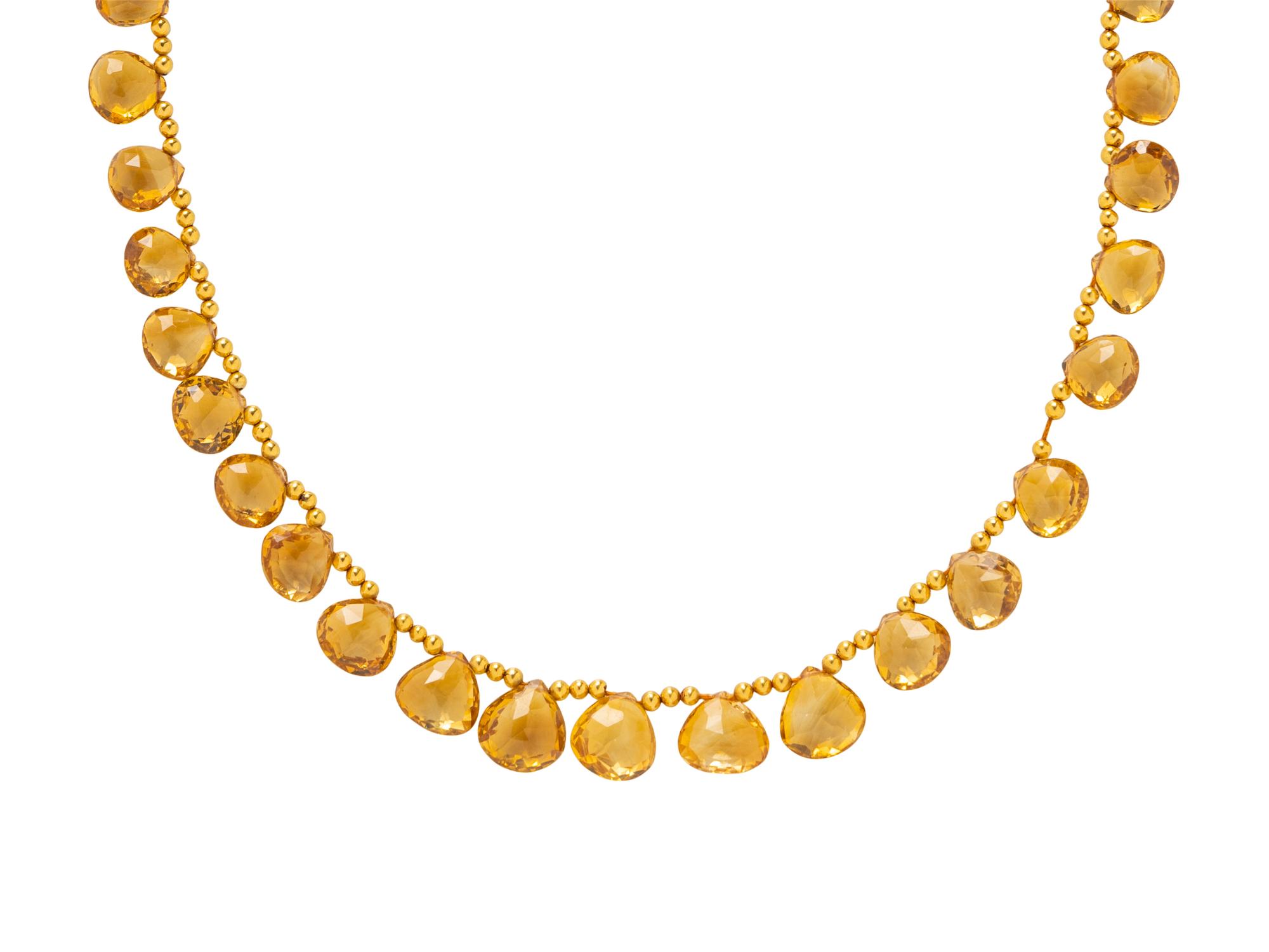 YELLOW GOLD AND CITRINE NECKLACE