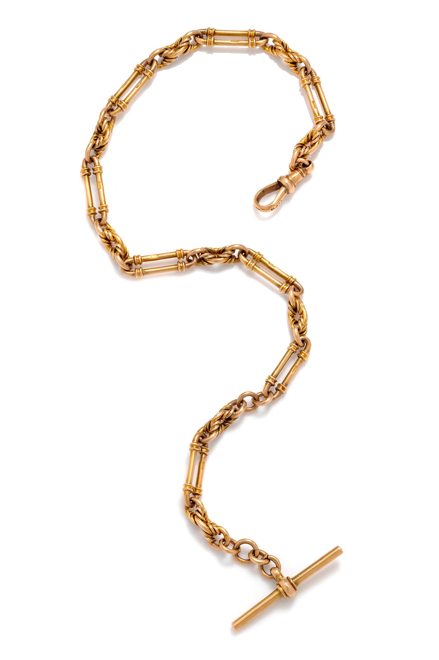 Henry Allday & Son, Antique Yellow Gold Fob Chain