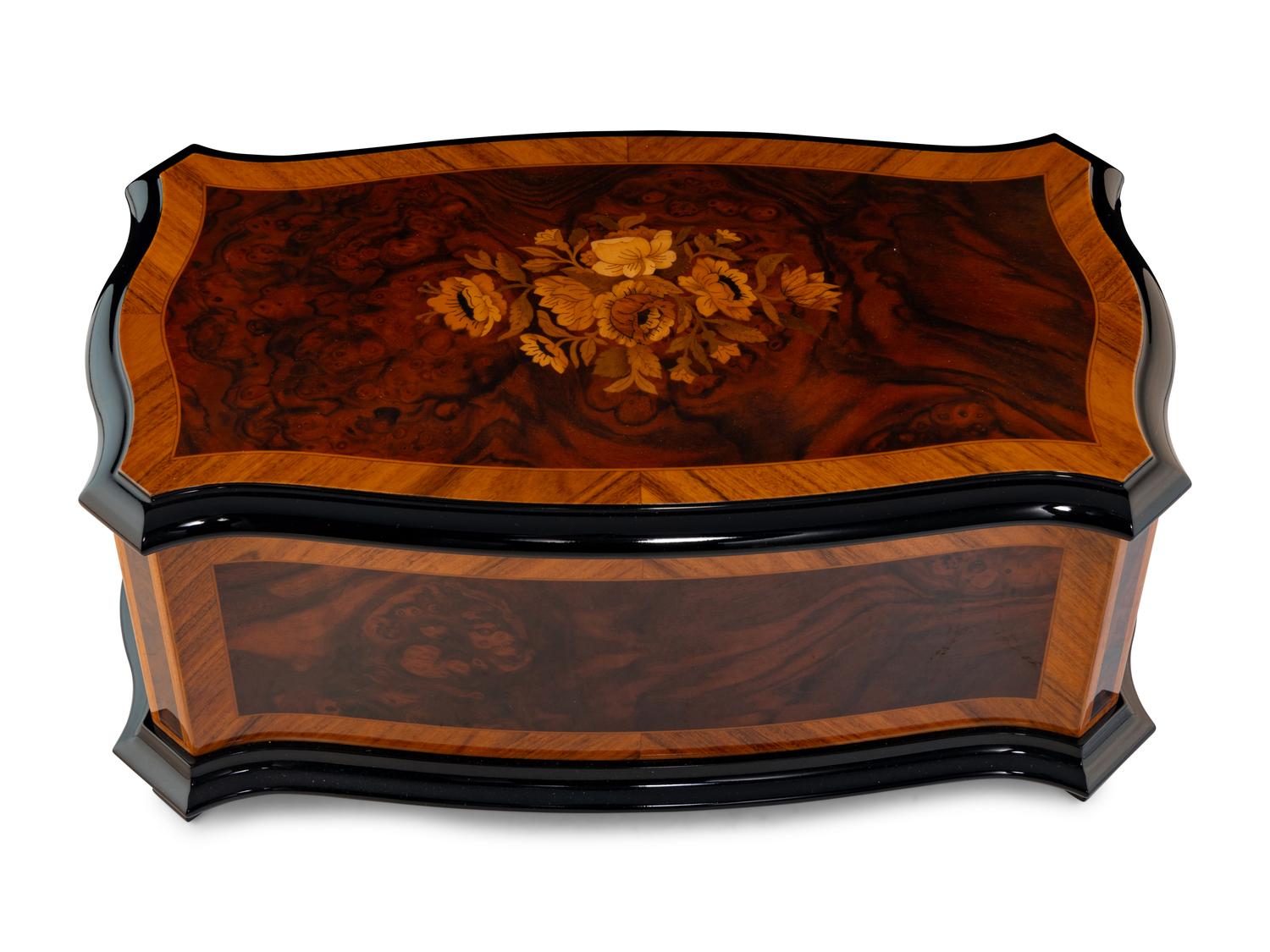 A Swiss Marquetry Cylinder Music Box