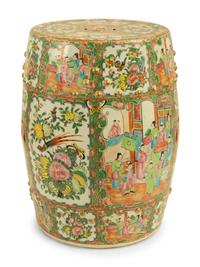 A Chinese Rose Medallion Porcelain Garden Seat