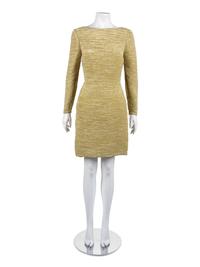 Mary McFadden Couture Gold Silk Dress & Lourdes Chavez Black Cocktail Dress, 1980s