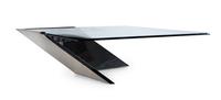 Brueton, c. 1985, a cantilevered cocktail table
