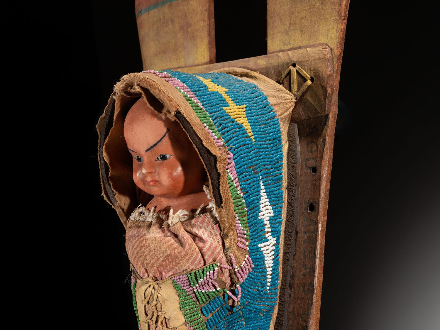 Southern Plains Beaded Cradle, with Doll