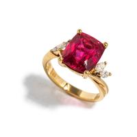 PINK TOURMALINE AND DIAMOND RING