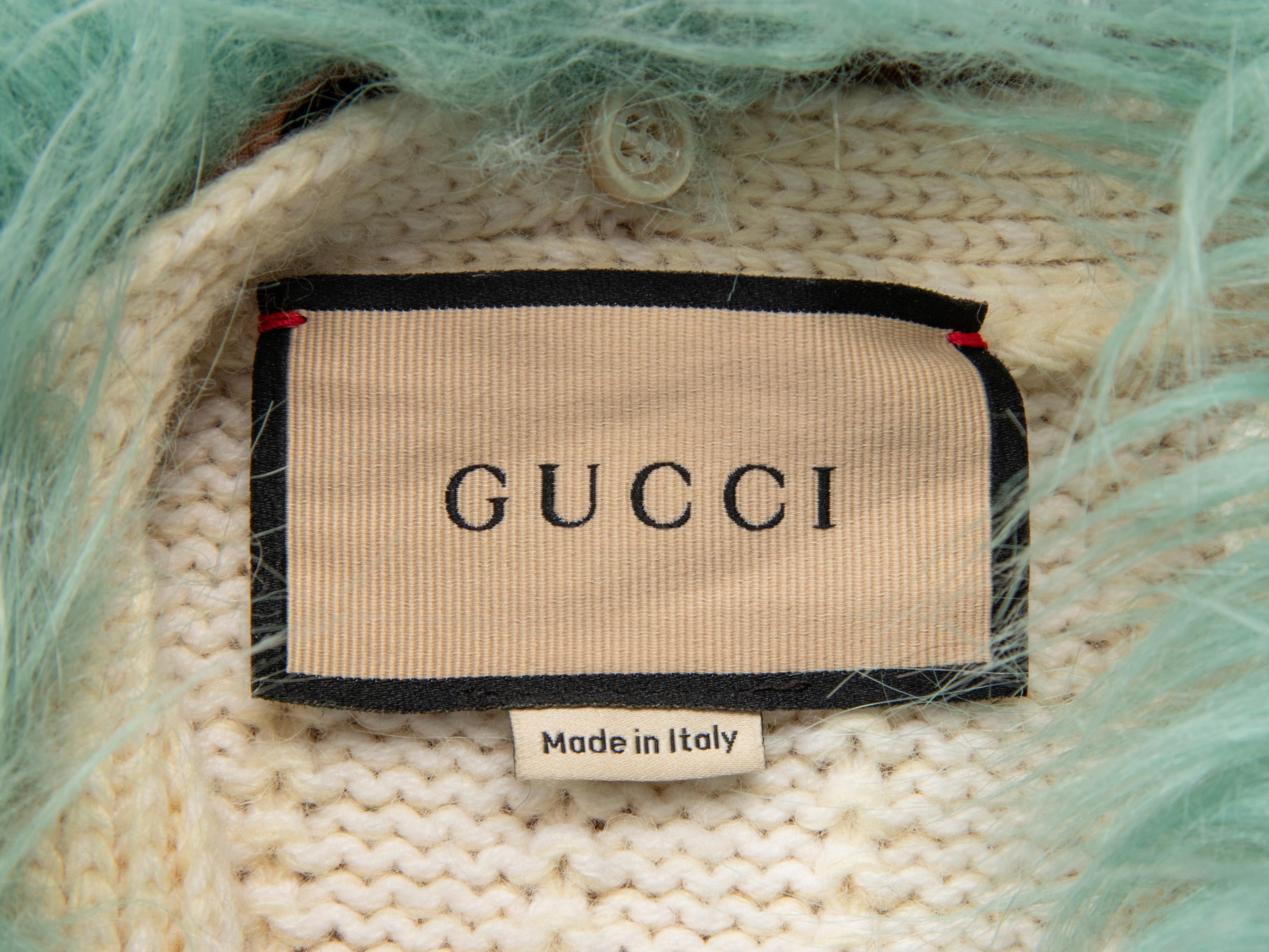 GUCCI, FAUX FUR-COLLAR CROPPED CARDGIAN