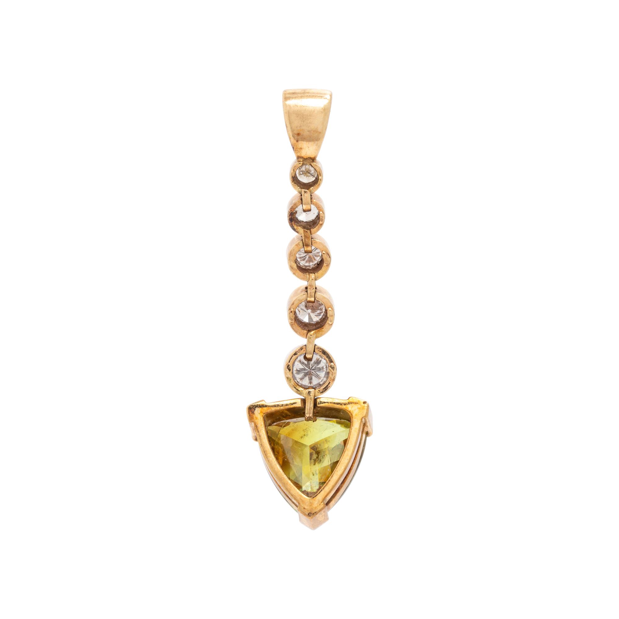 Collection of Sphene, Diamond, and Yellow Gold Jewelry
