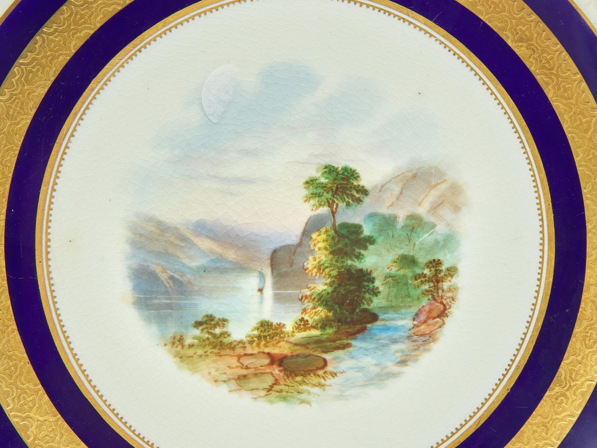 A Set of Nine Continental Gilt-Decorated Porcelain Cabinet Plates