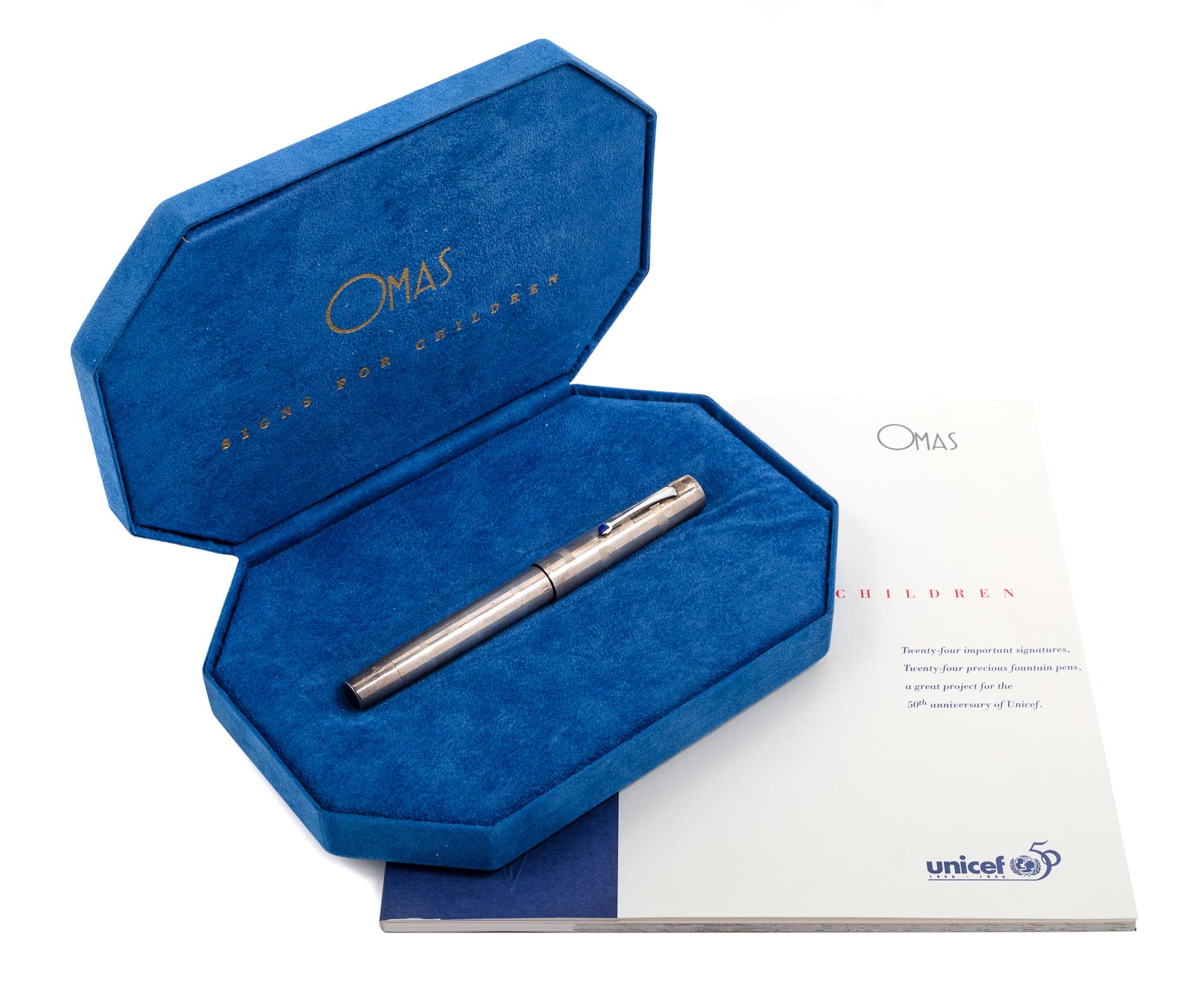 An Omas UNICEF: Signs for Children Limited Edition Silver Fountain Pen