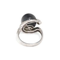 CULTURED TAHITIAN PEARL AND DIAMOND RING